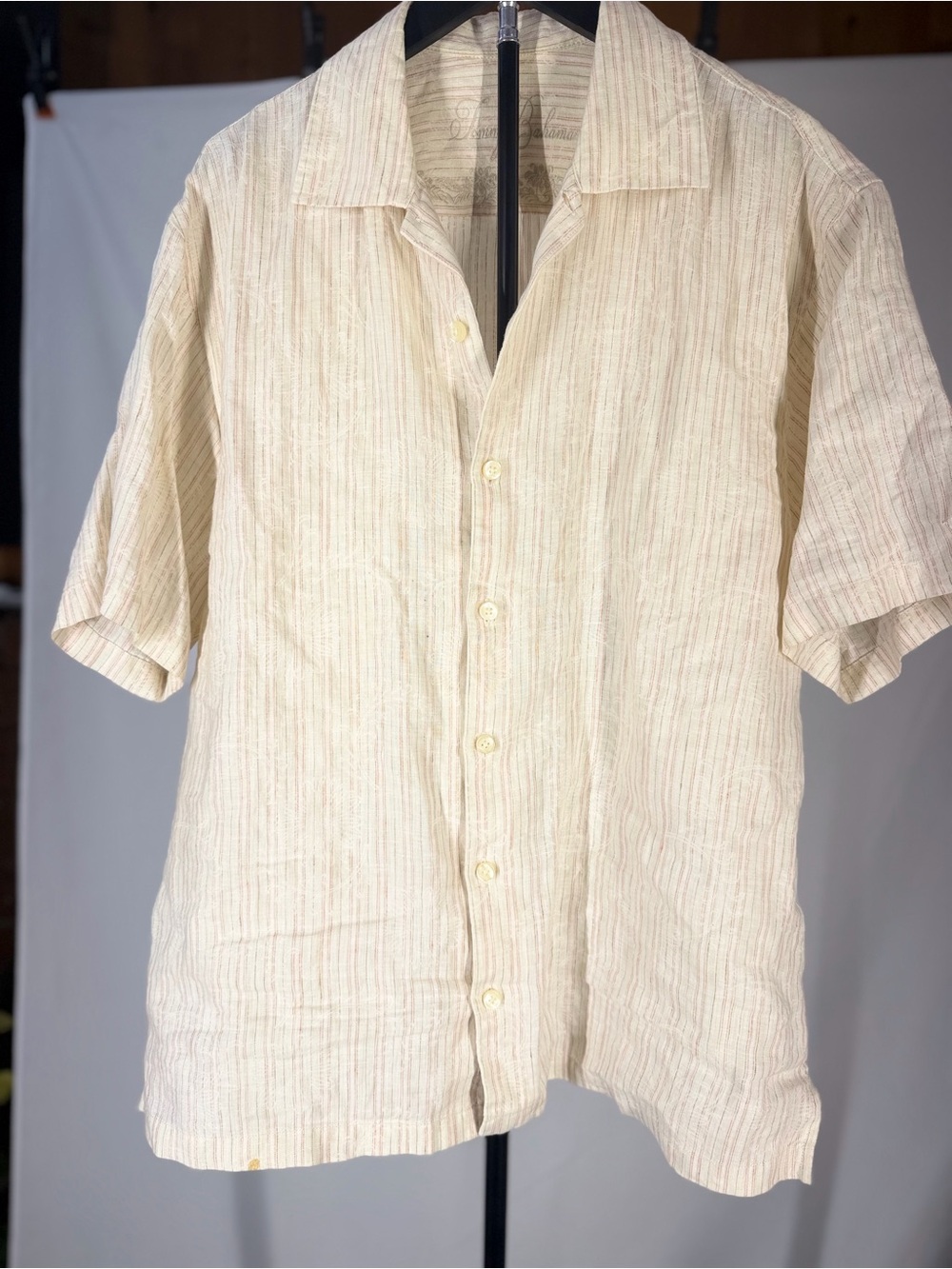 Tommy Bahama Cream Short-Sleeve Button-Down Shirt
